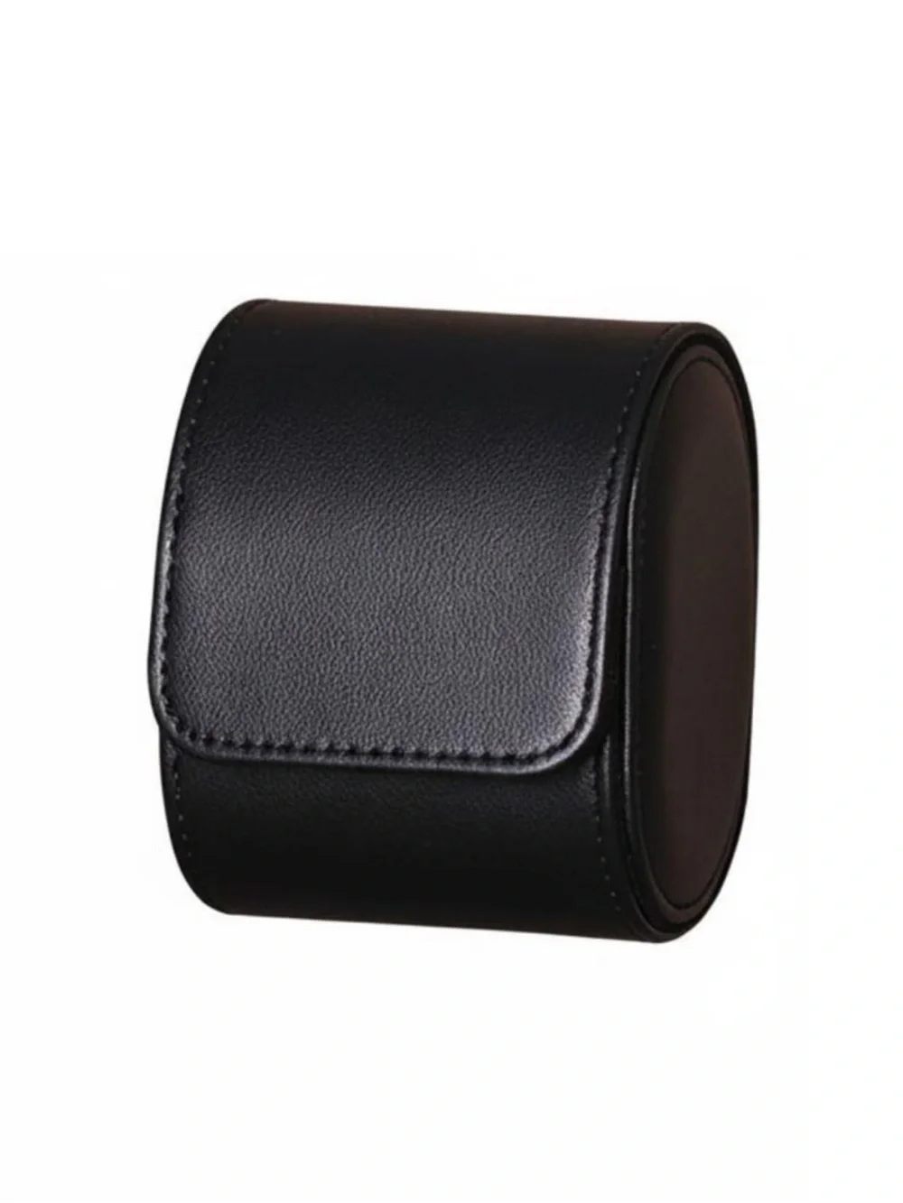 Premium Black Leather Single Travel Watch Case